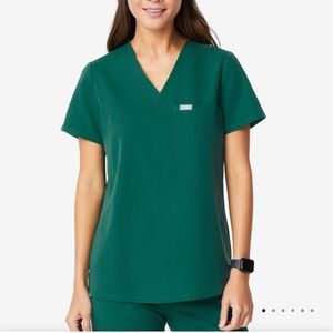 FIGS Catarina Hunter Green Scrub Top